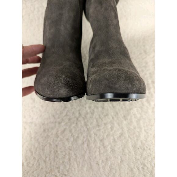 Sole Society Boots Womens 8.5 Gerii Slouchy Heels Knee High Gray Suede Pull On - Picture 7 of 11